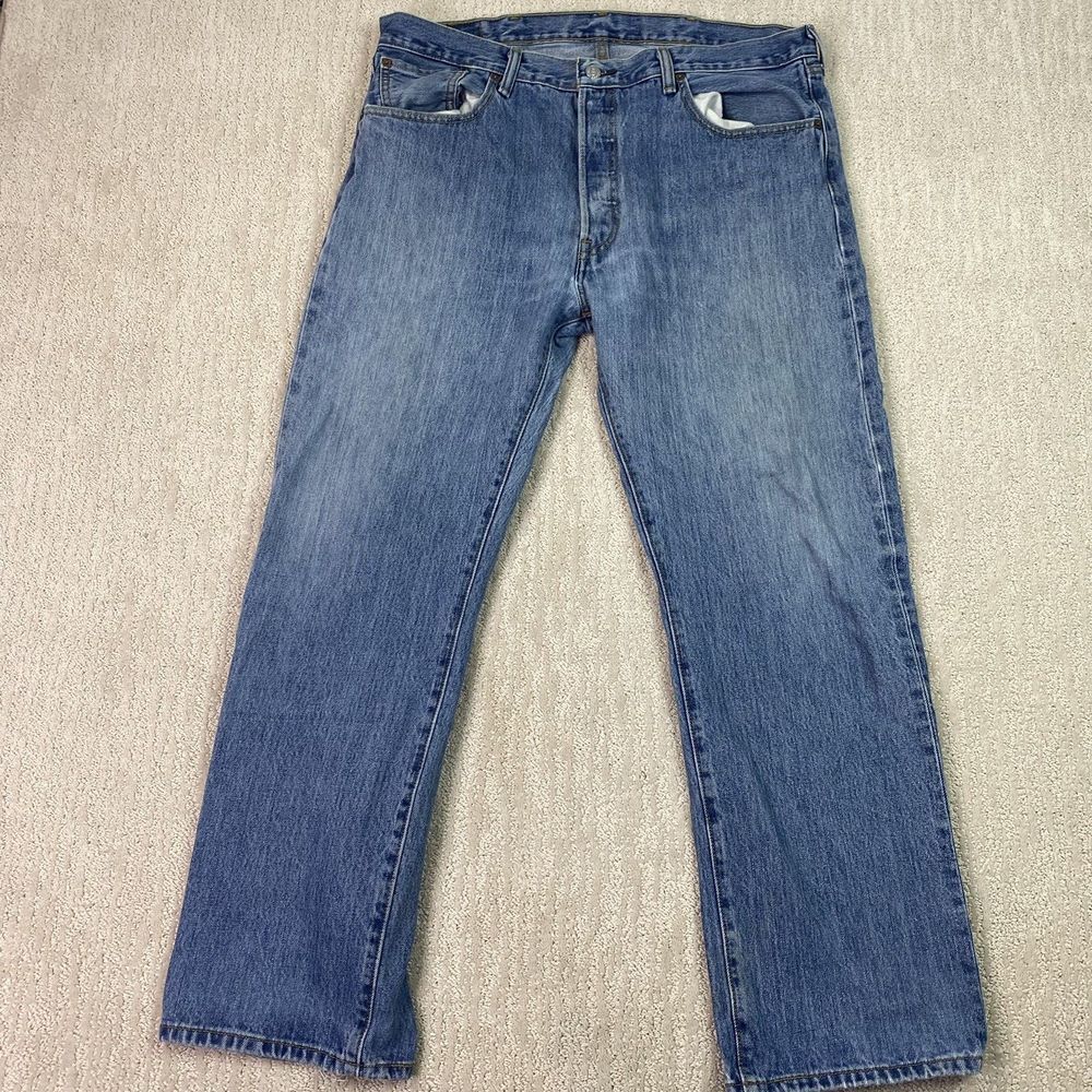 Levis 501 Jeans Button Fly Mens Blue Denim Size 38x30